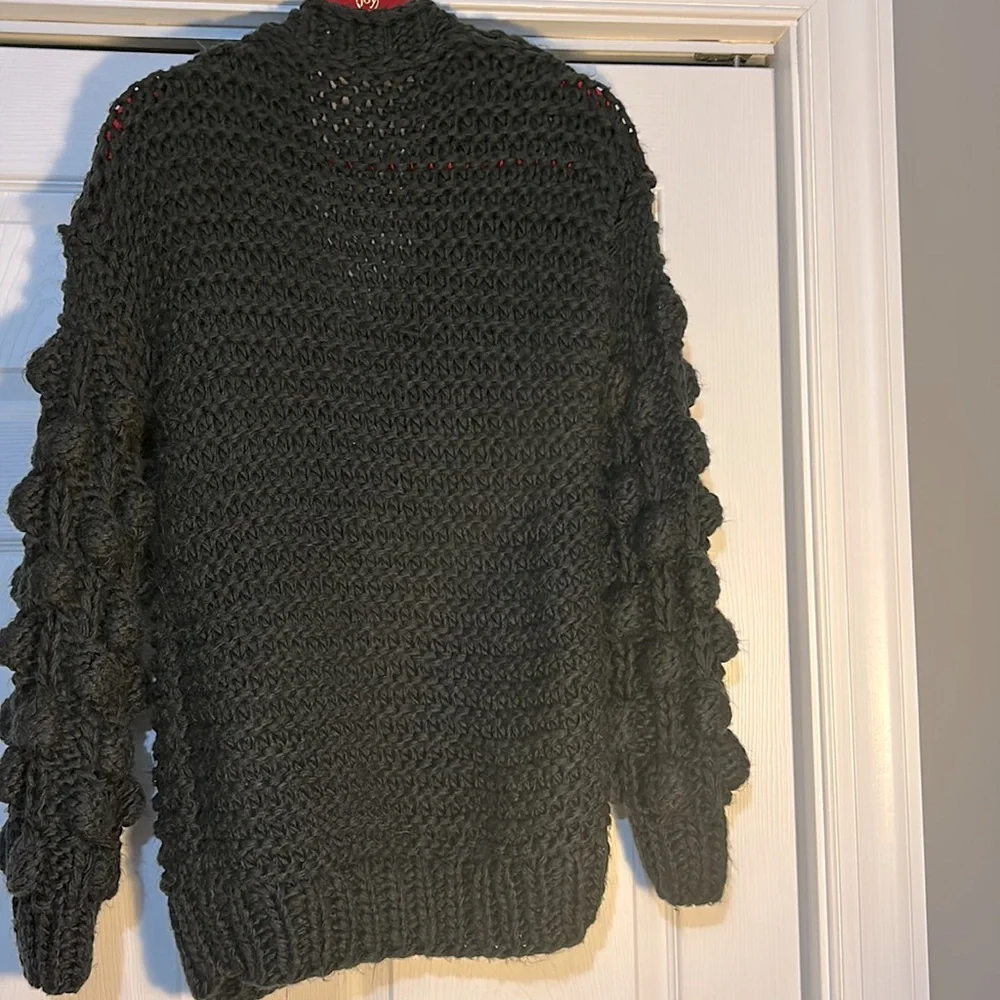 Chicwish Cuteness on Sleeves Black Cardigan Size Medium Oversized Chunky Boho - Picture 4 of 9